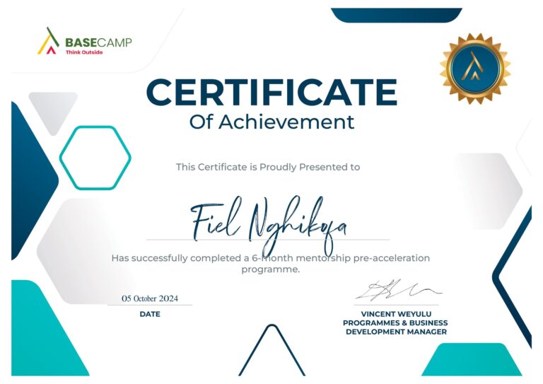 Basecamp certificate of achievement, October 2024